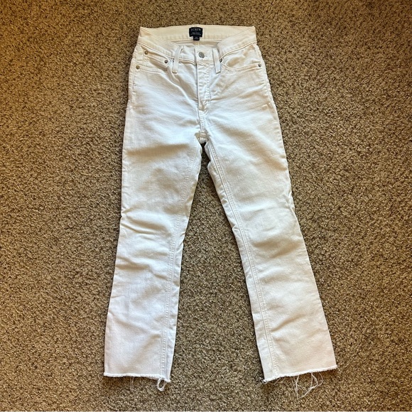 J. Crew Factory Women's White Mid-Rise Flare Crop Jeans - Picture 5 of 6